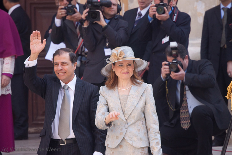 2009-04-04 - De nieuwe president en zijn vrouw<br/>Valletta - Malta<br/>Canon EOS 50D - 300 mm - f/7.1, 1/320 sec, ISO 400